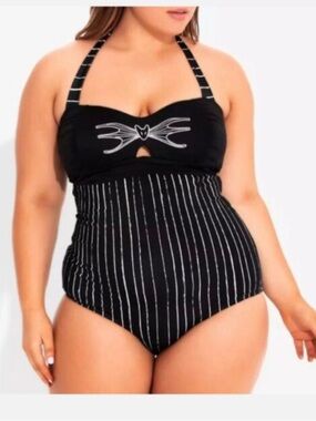 Hot Topic Disney The Nightmare Before Christmas Jack Skellington swimsuit XXL